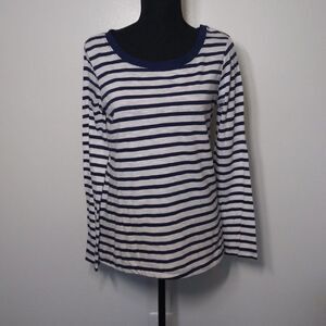 Splendid Cerine Button Back Stripe Long Sleeve Top
